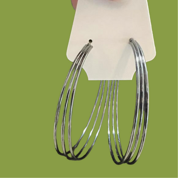 Fashion Jewelry Jewelry - FASHION JEWELRY NWOT Gunmetal 3 layered hoops